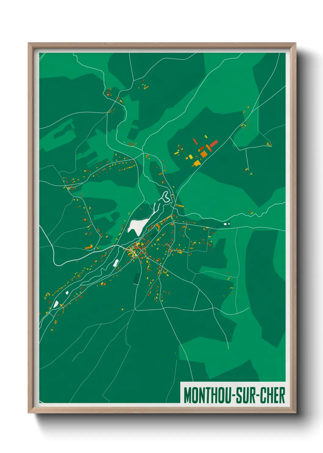 Une affiche de carte sur Monthou-sur-Cher