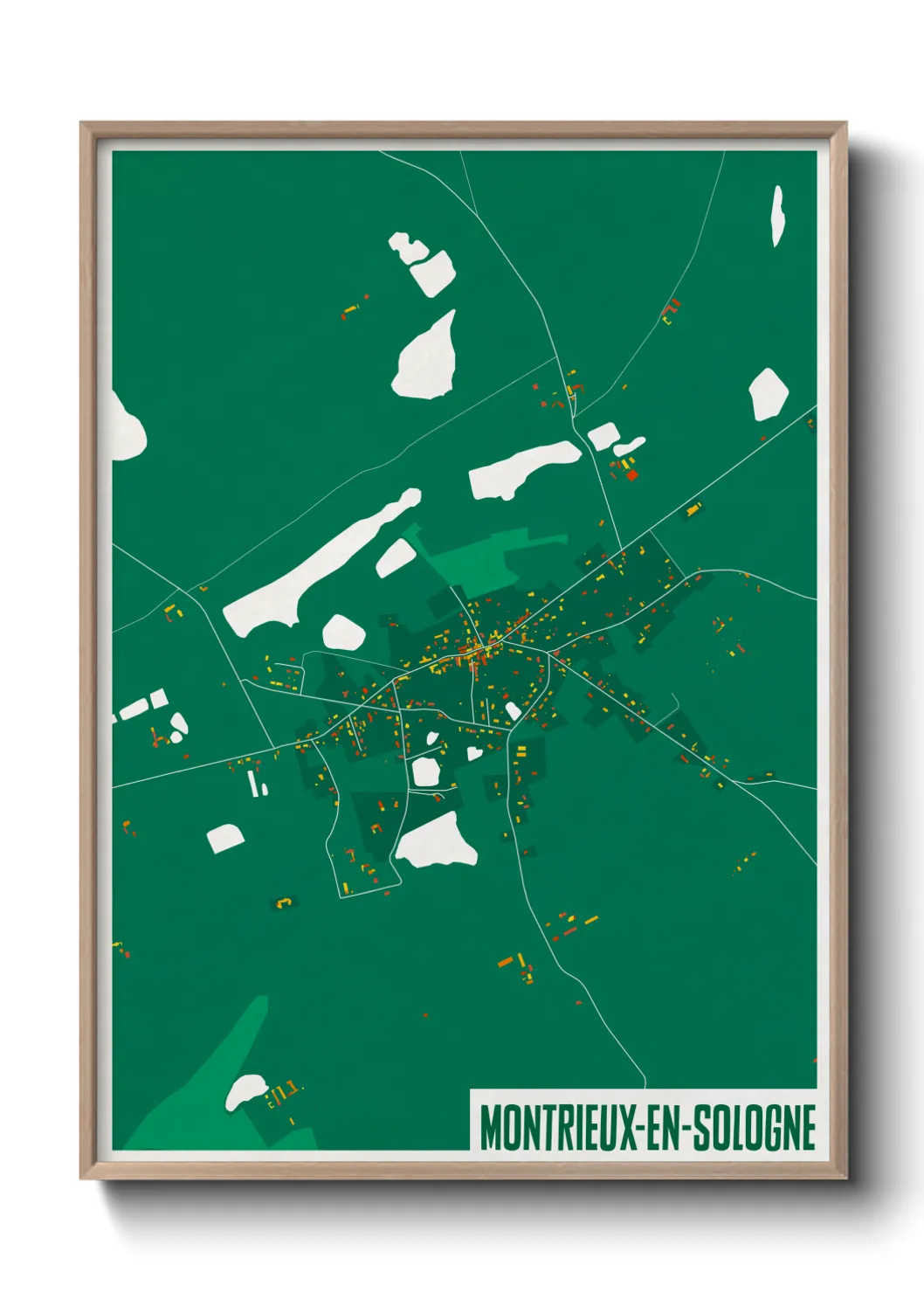 Une affiche de carte sur Montrieux-en-Sologne