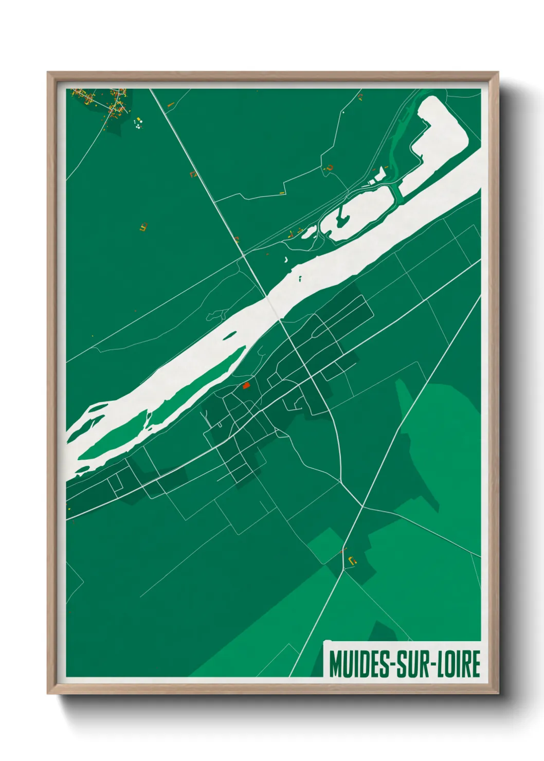 Un poster carteMuides-sur-Loire