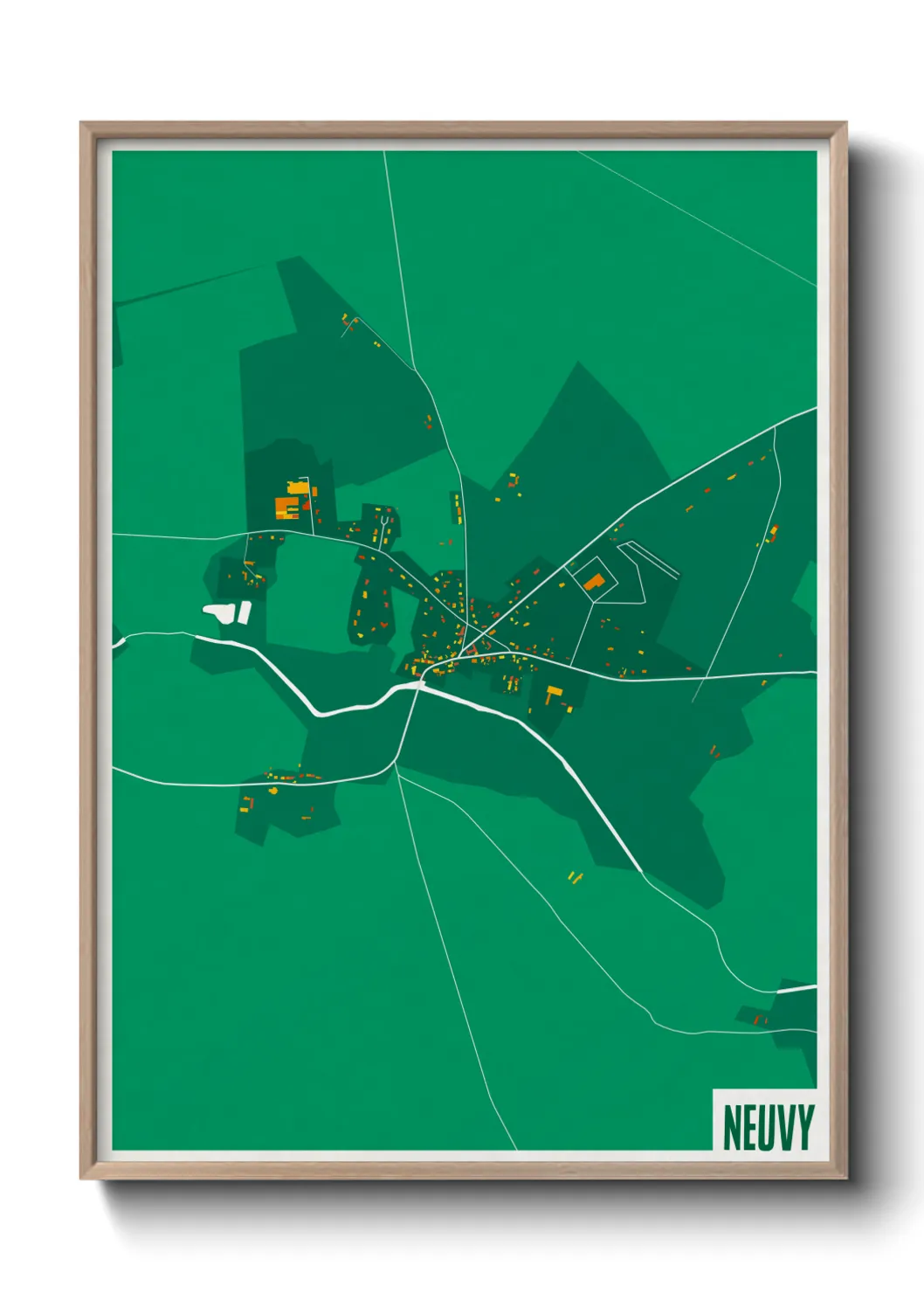 Une affiche de carte sur Neuvy