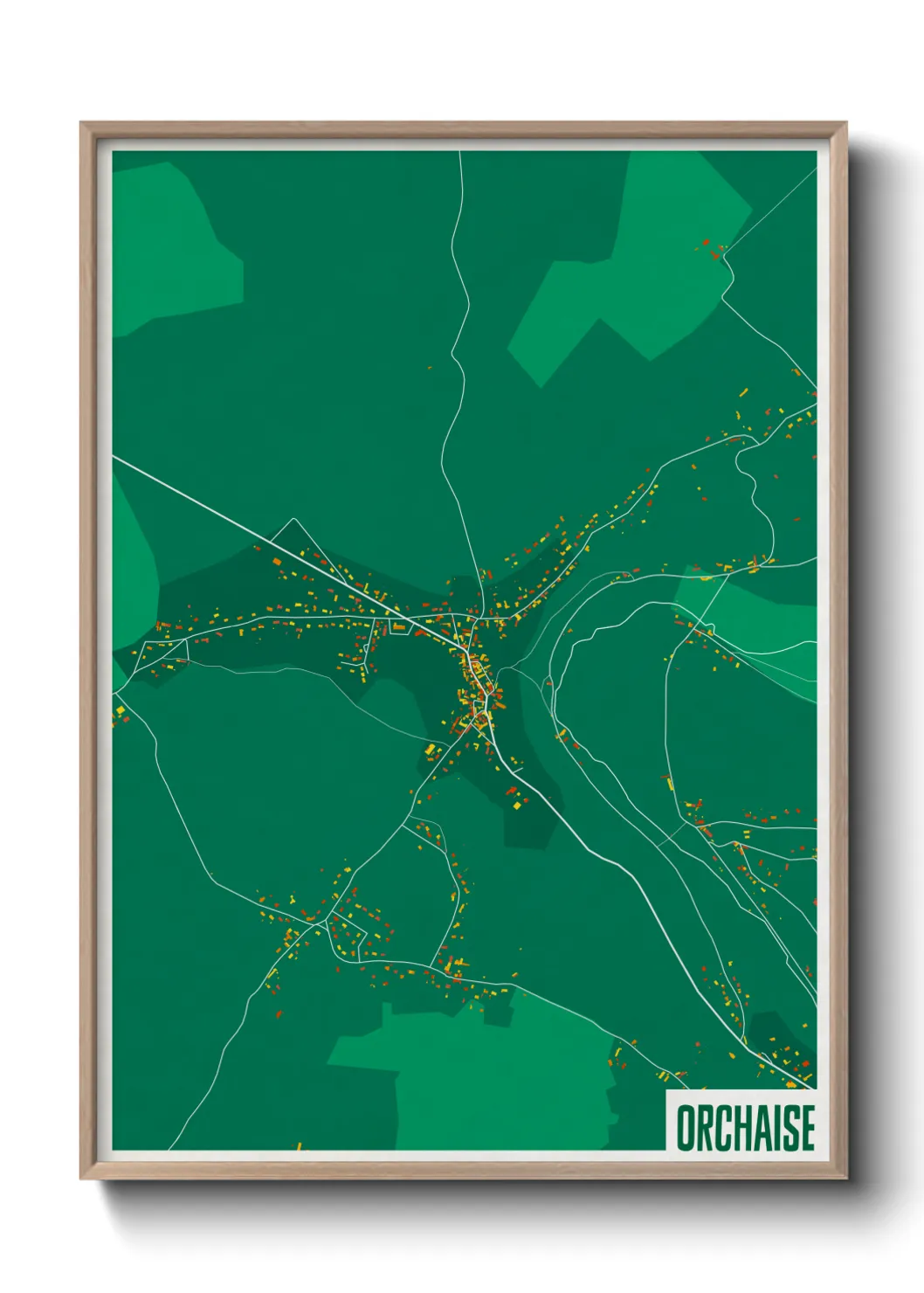 Une affiche de carte sur Orchaise