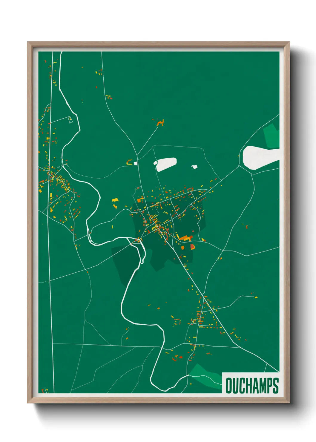 Une affiche de carte sur Ouchamps