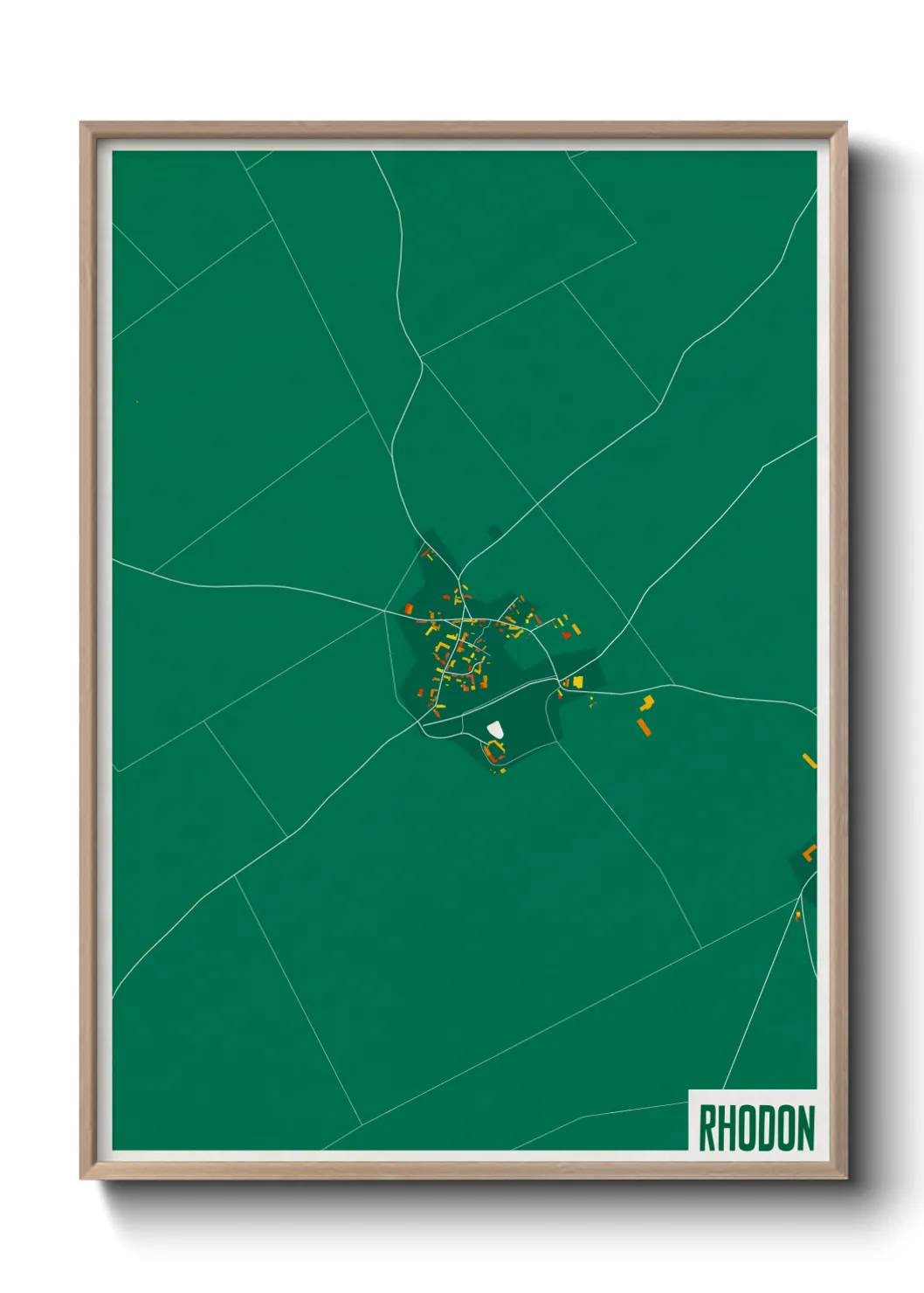 Une affiche de carte sur Rhodon