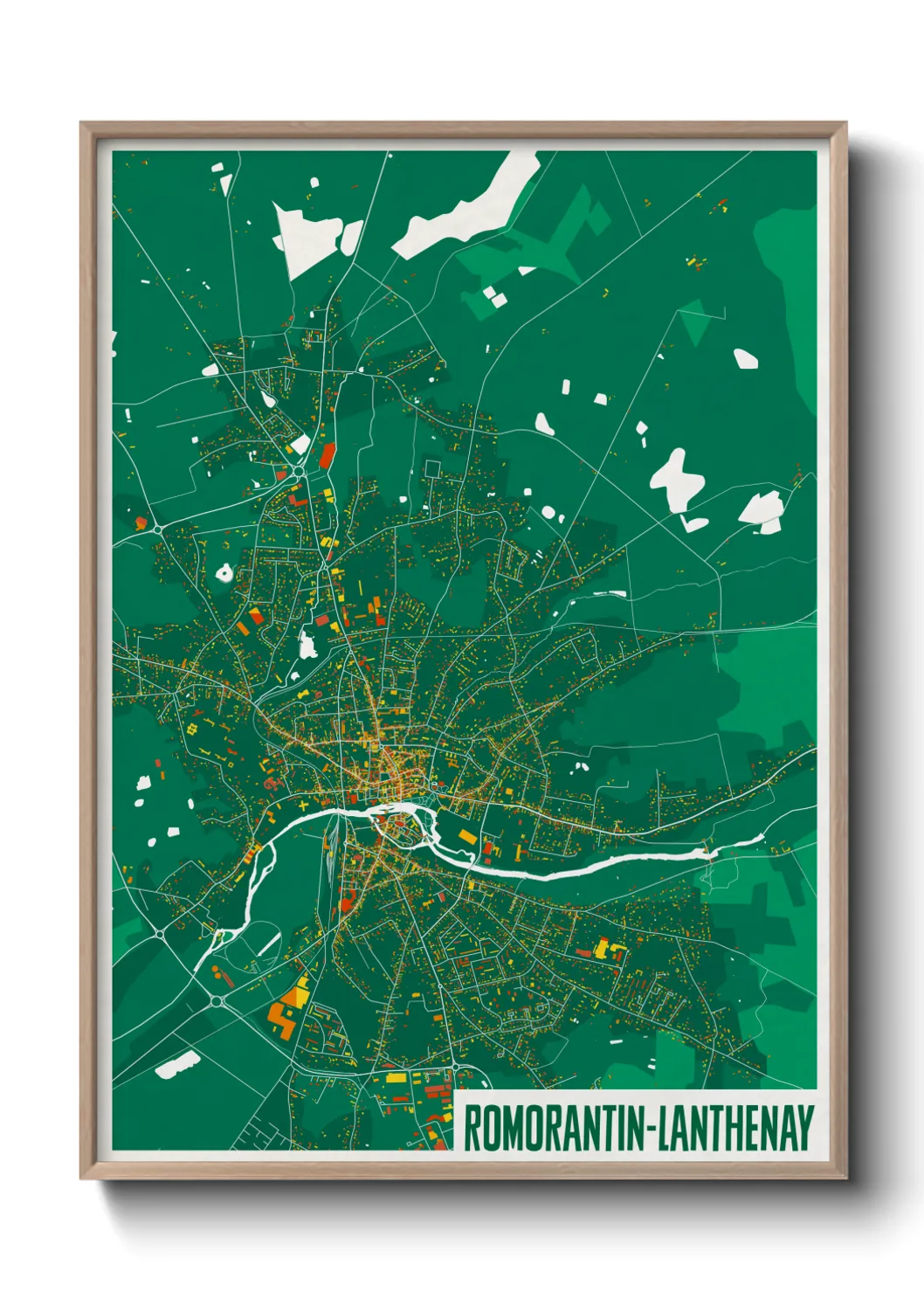 Une affiche de carte sur Romorantin-Lanthenay