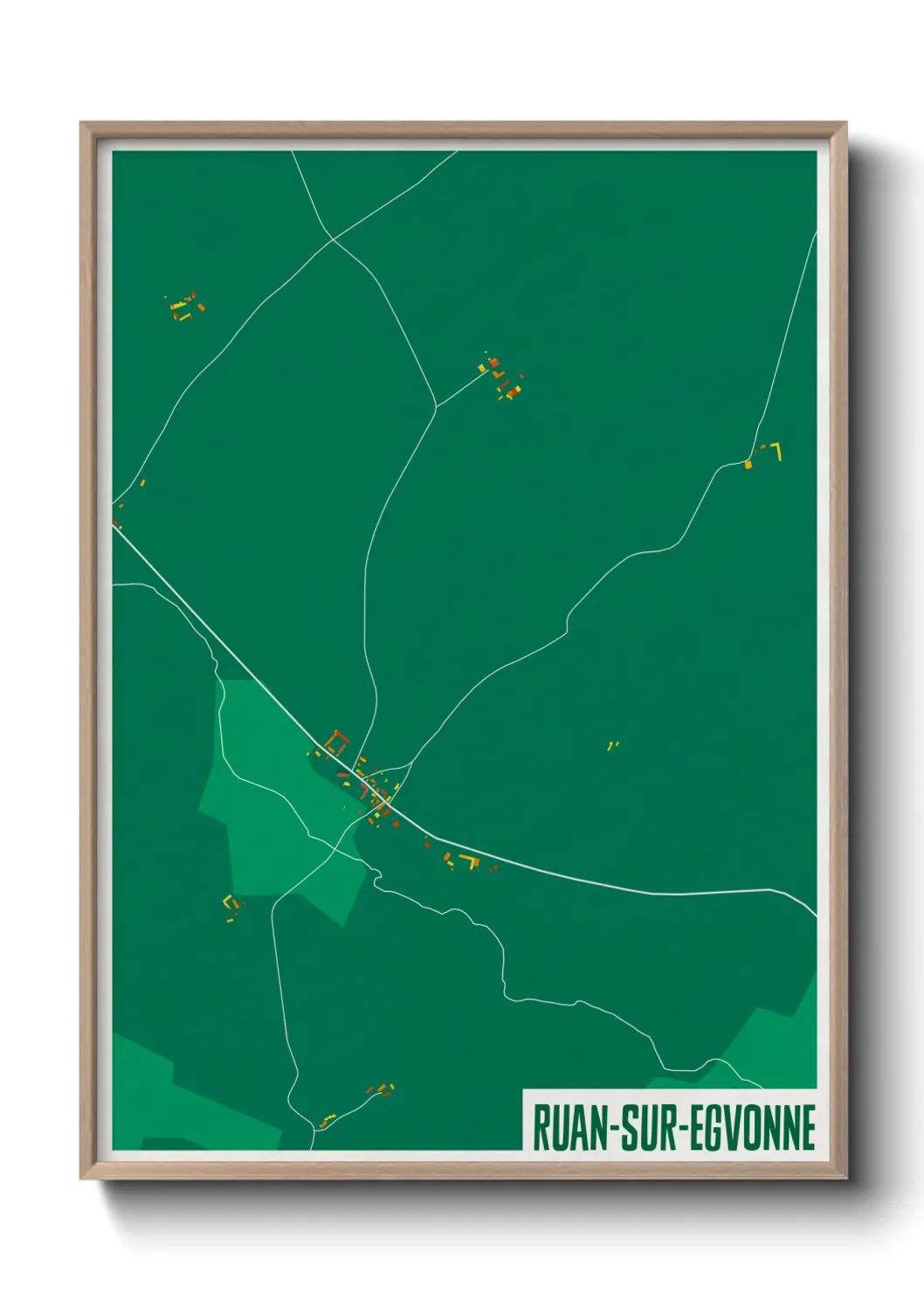 Une affiche de carte sur Ruan-sur-Egvonne