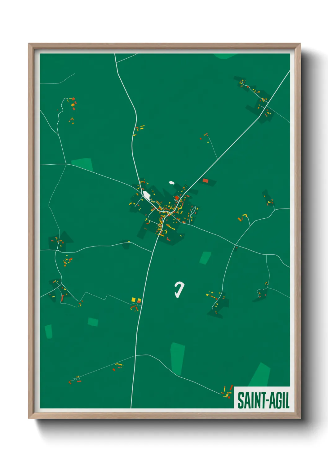 Une affiche de carte sur Saint-Agil