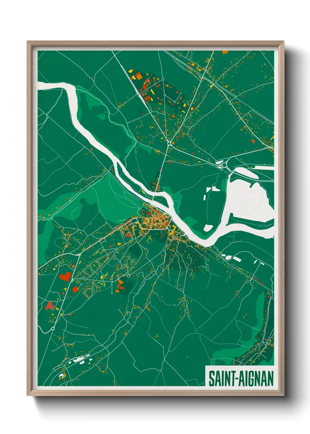 Une affiche de carte sur Saint-Aignan