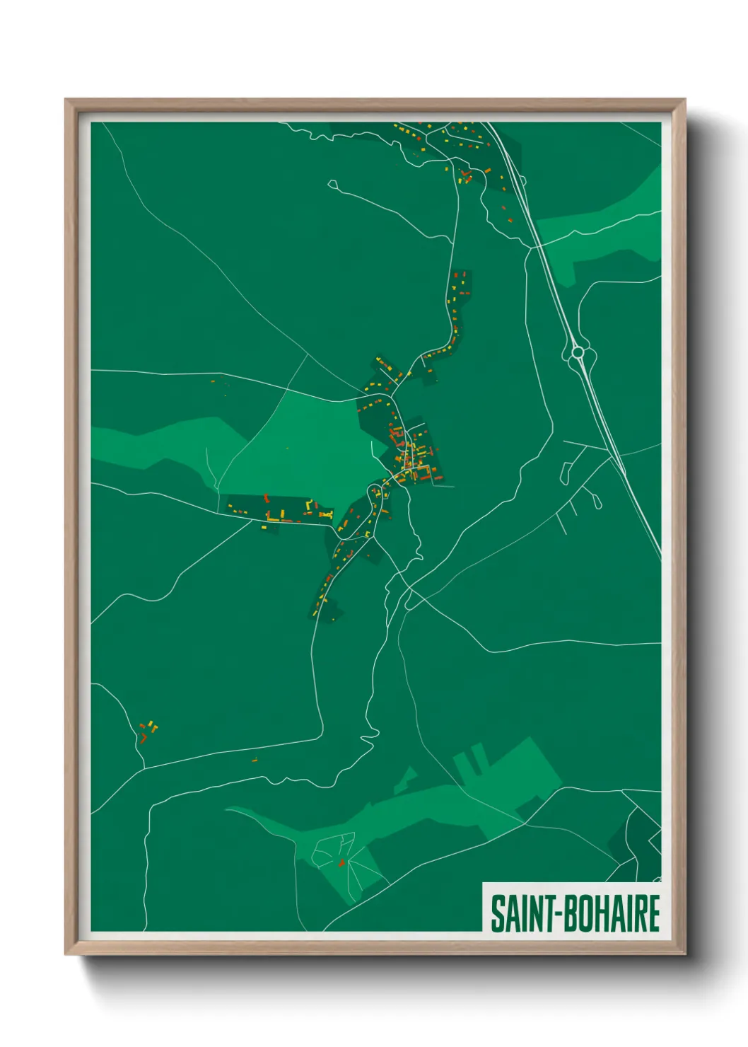 Une affiche de carte sur Saint-Bohaire