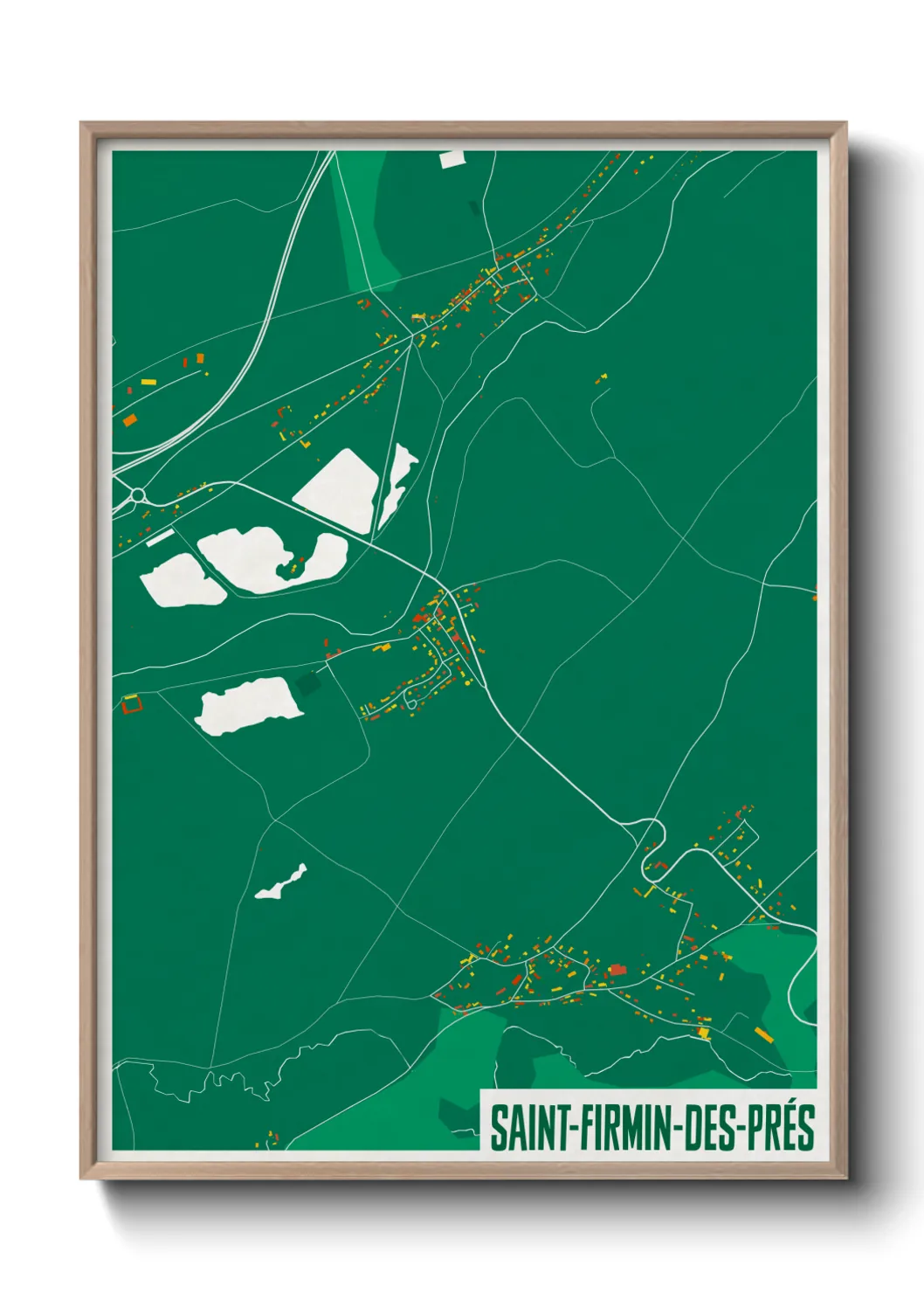 Une affiche de carte sur Saint-Firmin-des-Prés