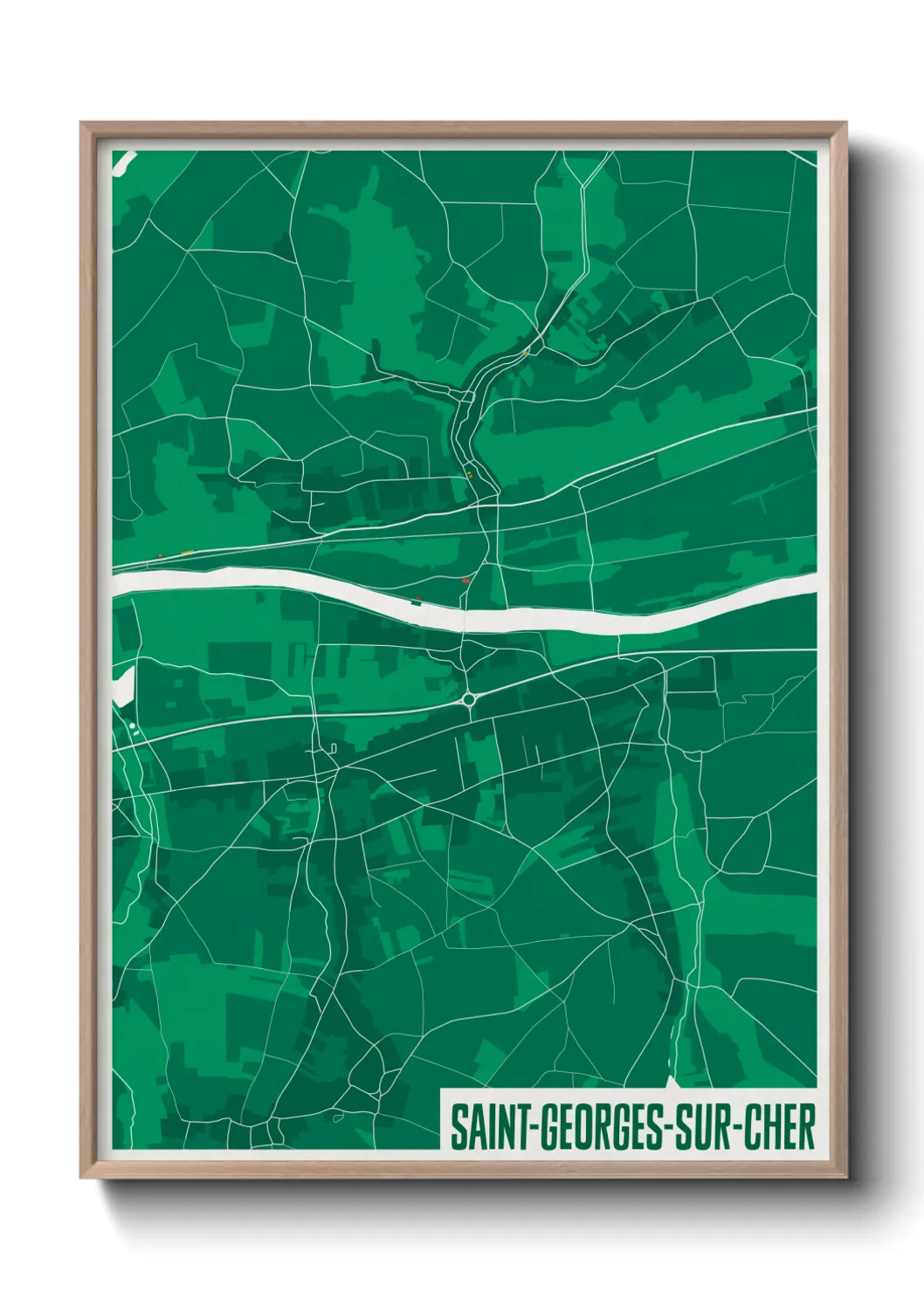 Une affiche de carte sur Saint-Georges-sur-Cher