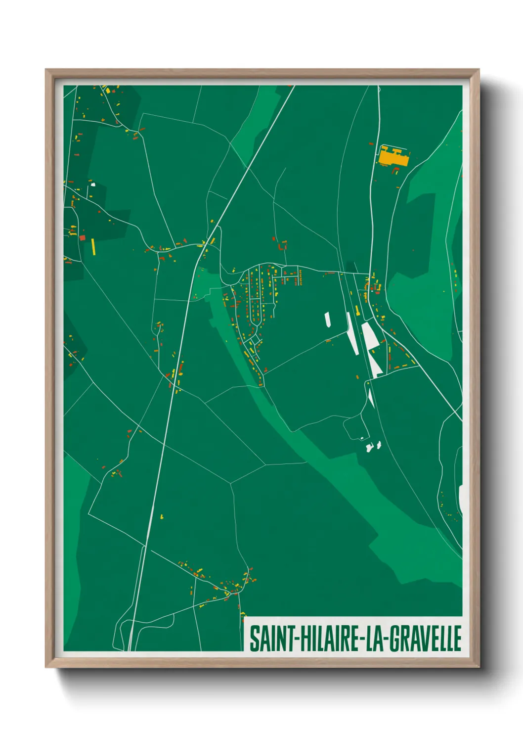 Une affiche de carte sur Saint-Hilaire-la-Gravelle
