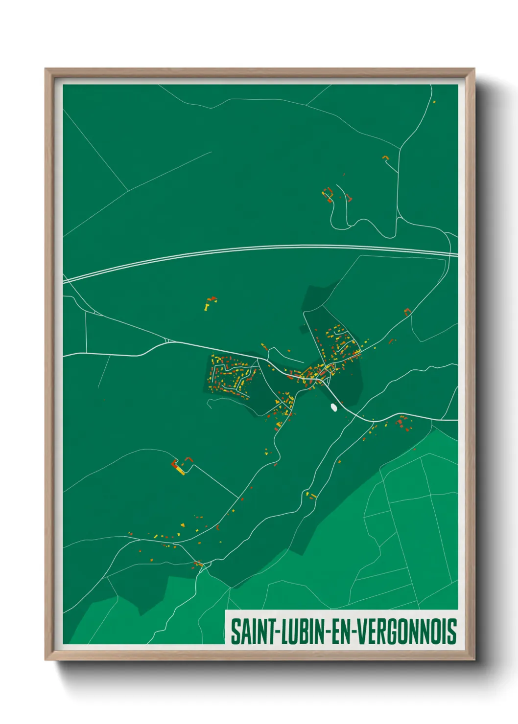 Une affiche de carte sur Saint-Lubin-en-Vergonnois