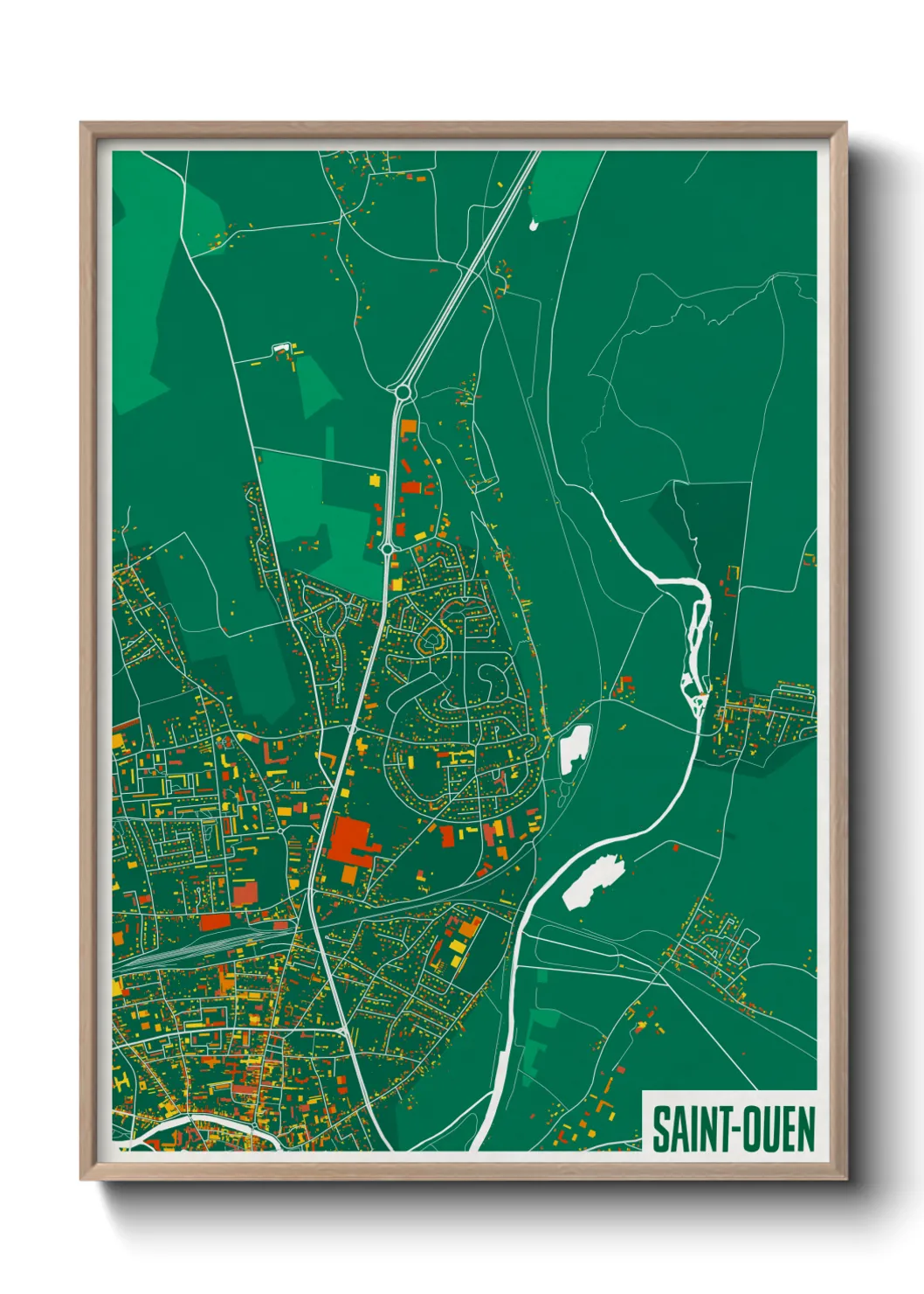 Une affiche de carte sur Saint-Ouen