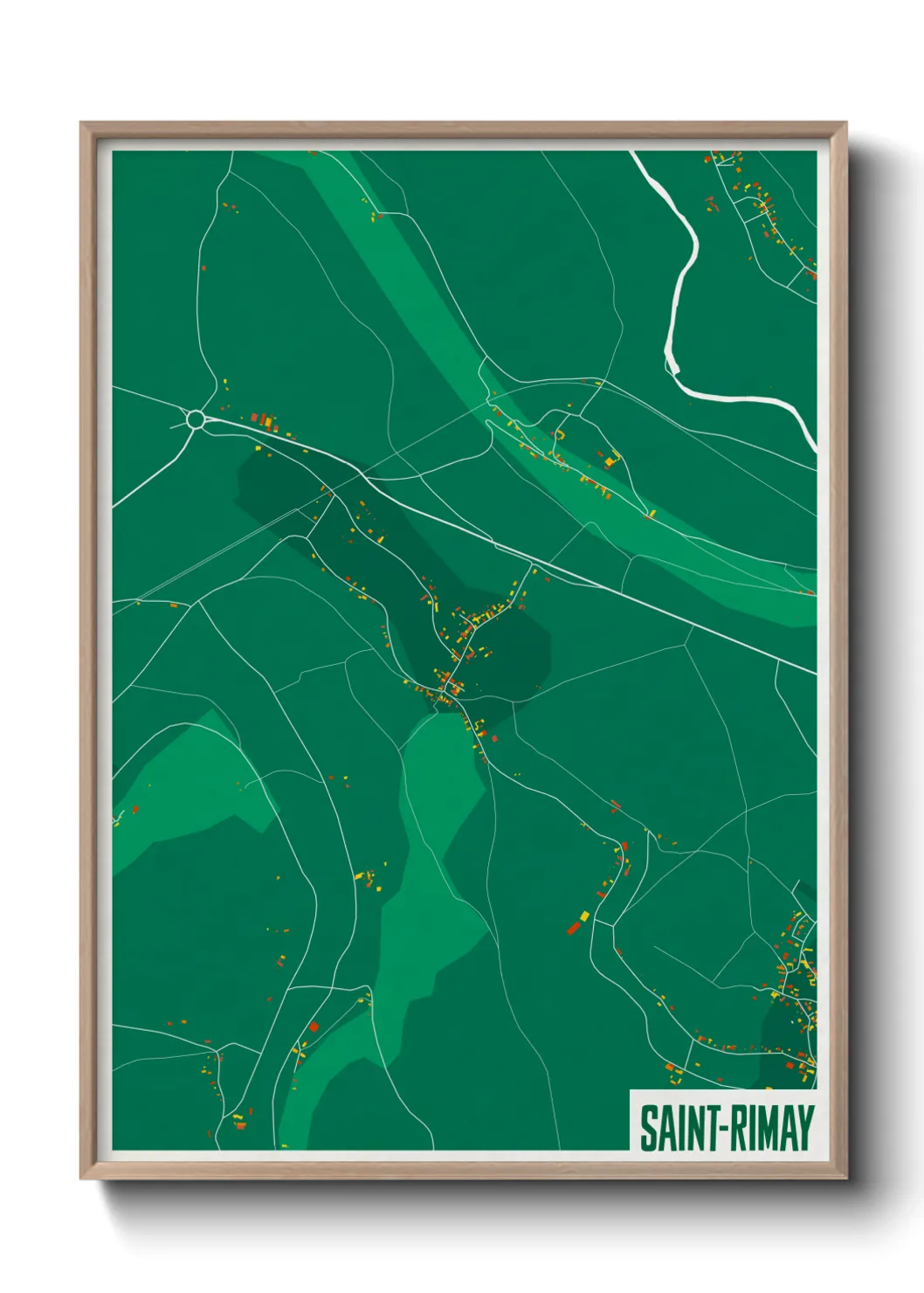 Une affiche de carte sur Saint-Rimay
