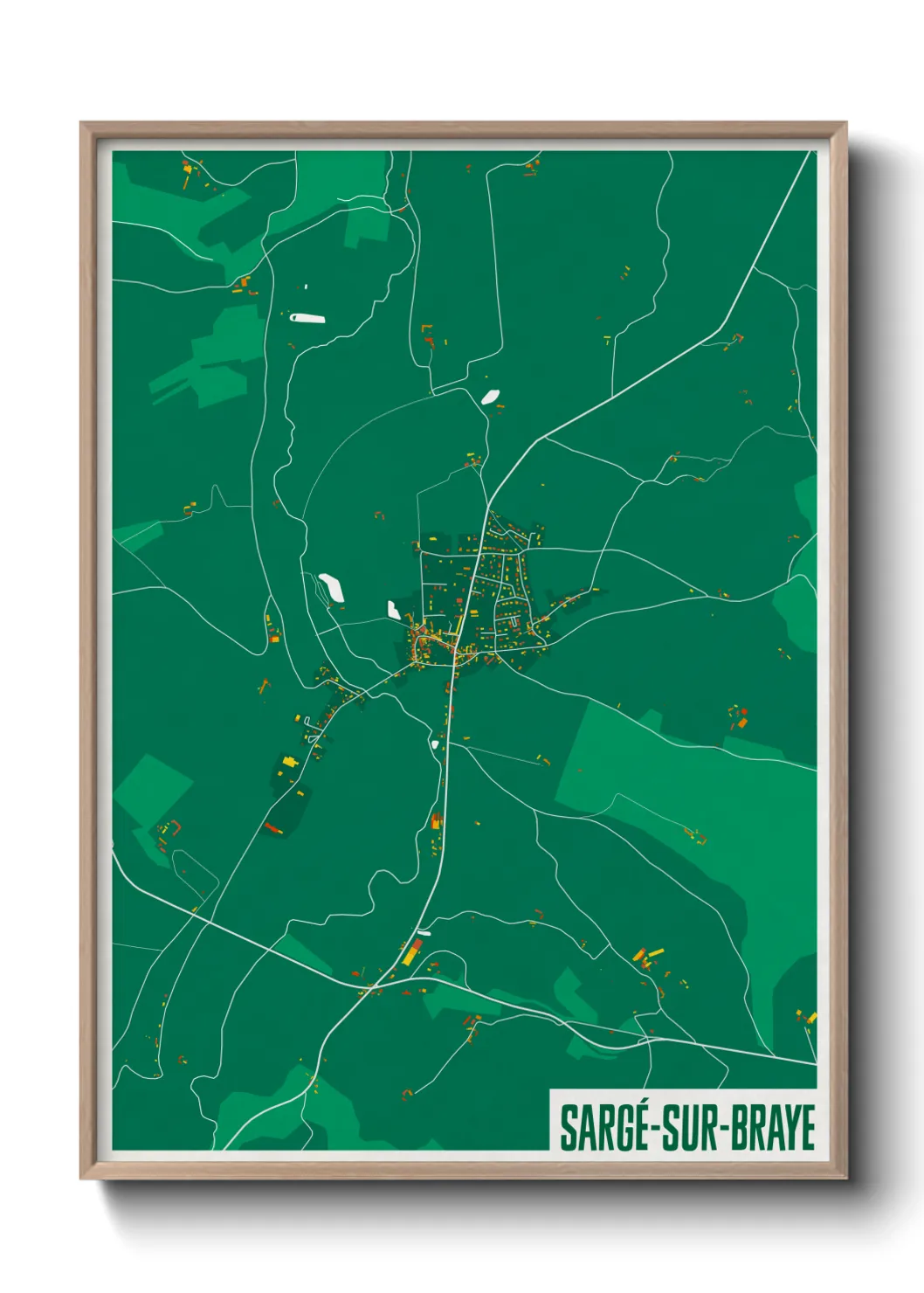 Une affiche de carte sur Sargé-sur-Braye