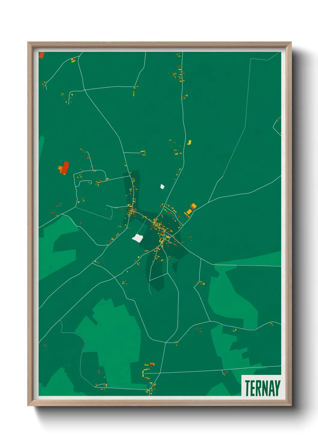 Une affiche de carte sur Ternay