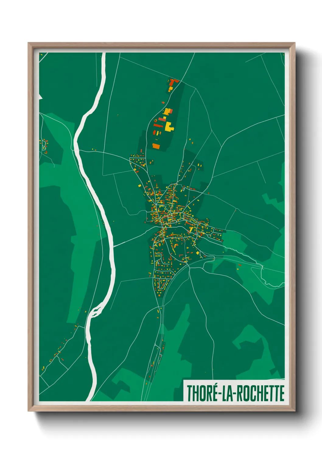 Une affiche de carte sur Thoré-la-Rochette