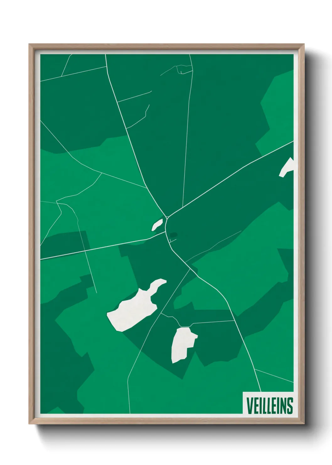 Une affiche de carte sur Veilleins