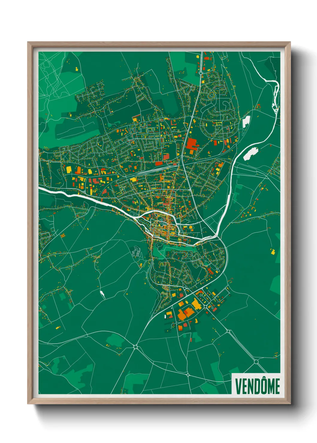 Une affiche de carte sur Vendôme