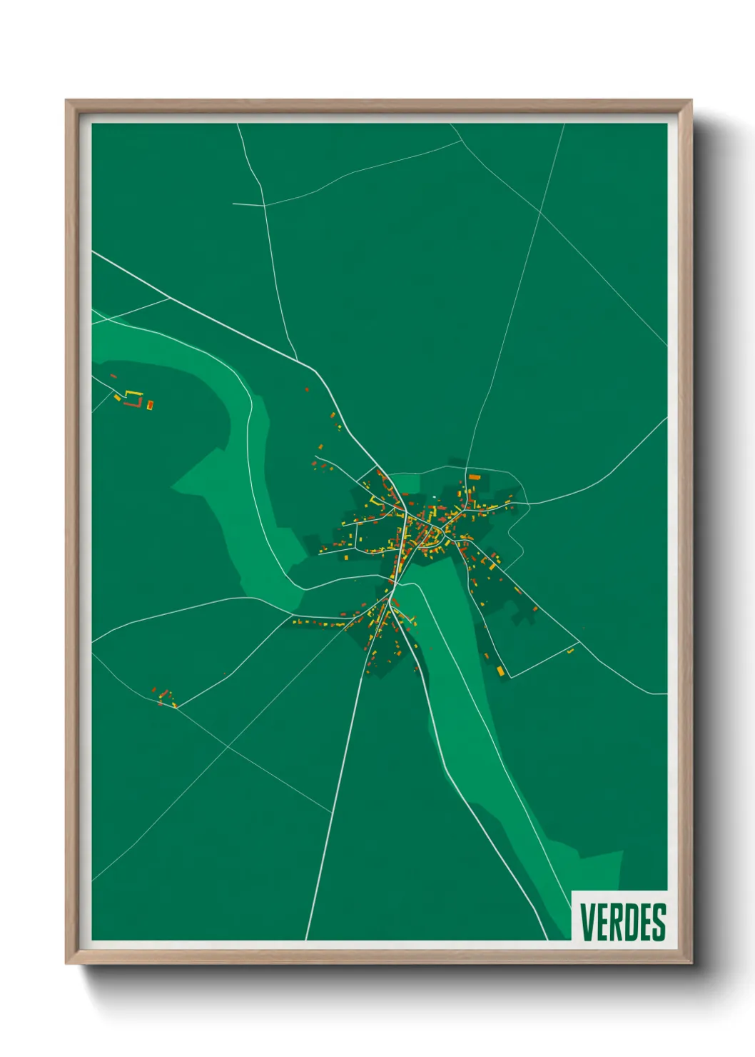 Une affiche de carte sur Verdes