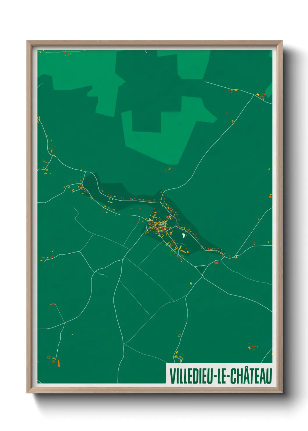 Une affiche de carte sur Villedieu-le-Château