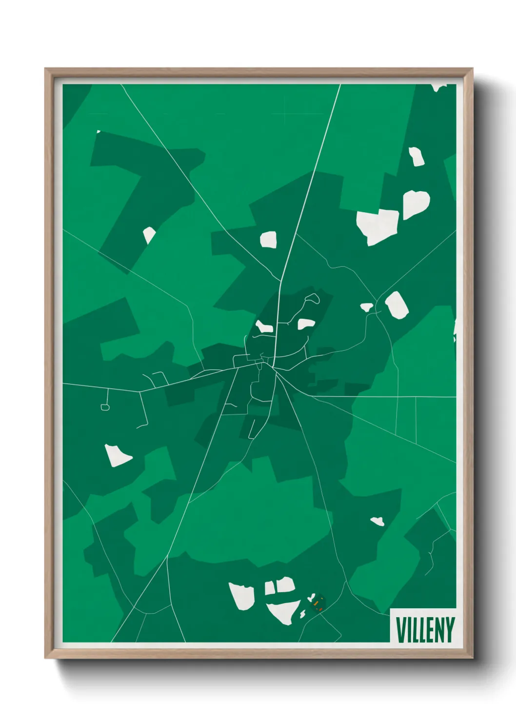 Une affiche de carte sur Villeny