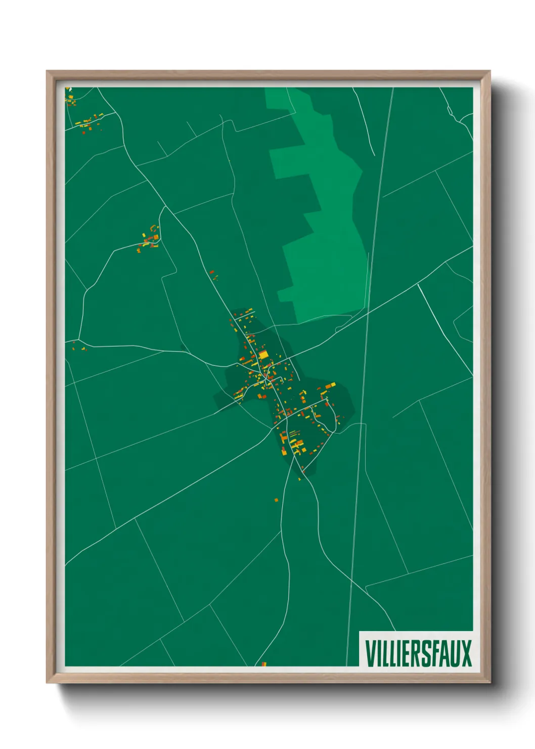 Une affiche de carte sur Villiersfaux