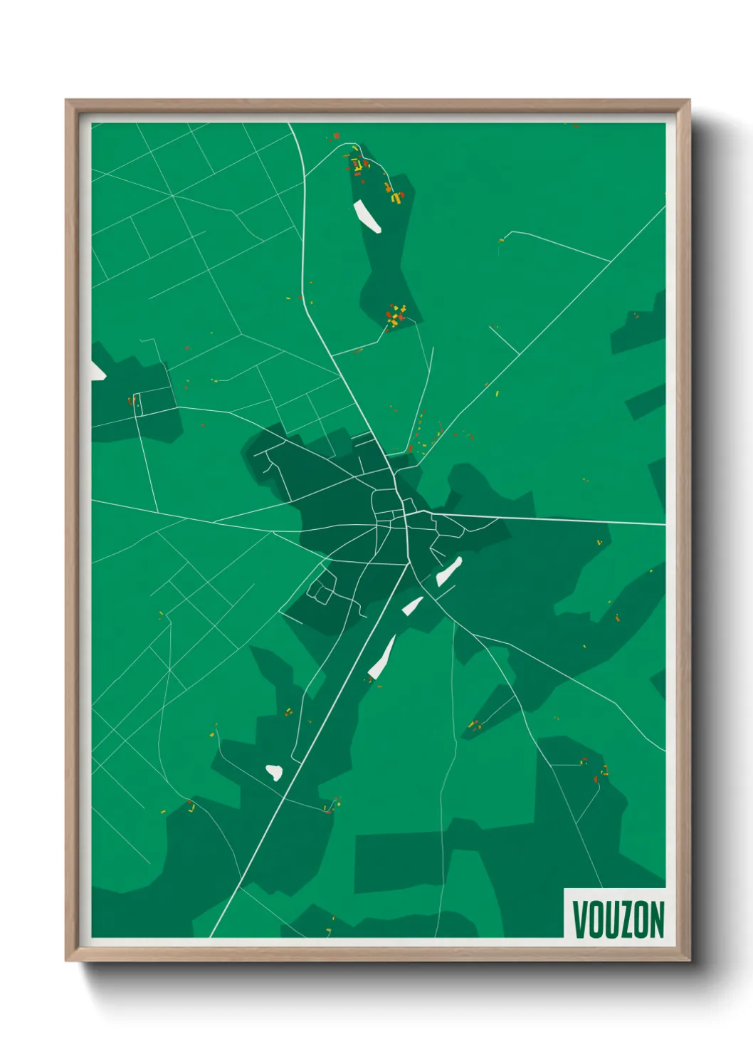 Une affiche de carte sur Vouzon