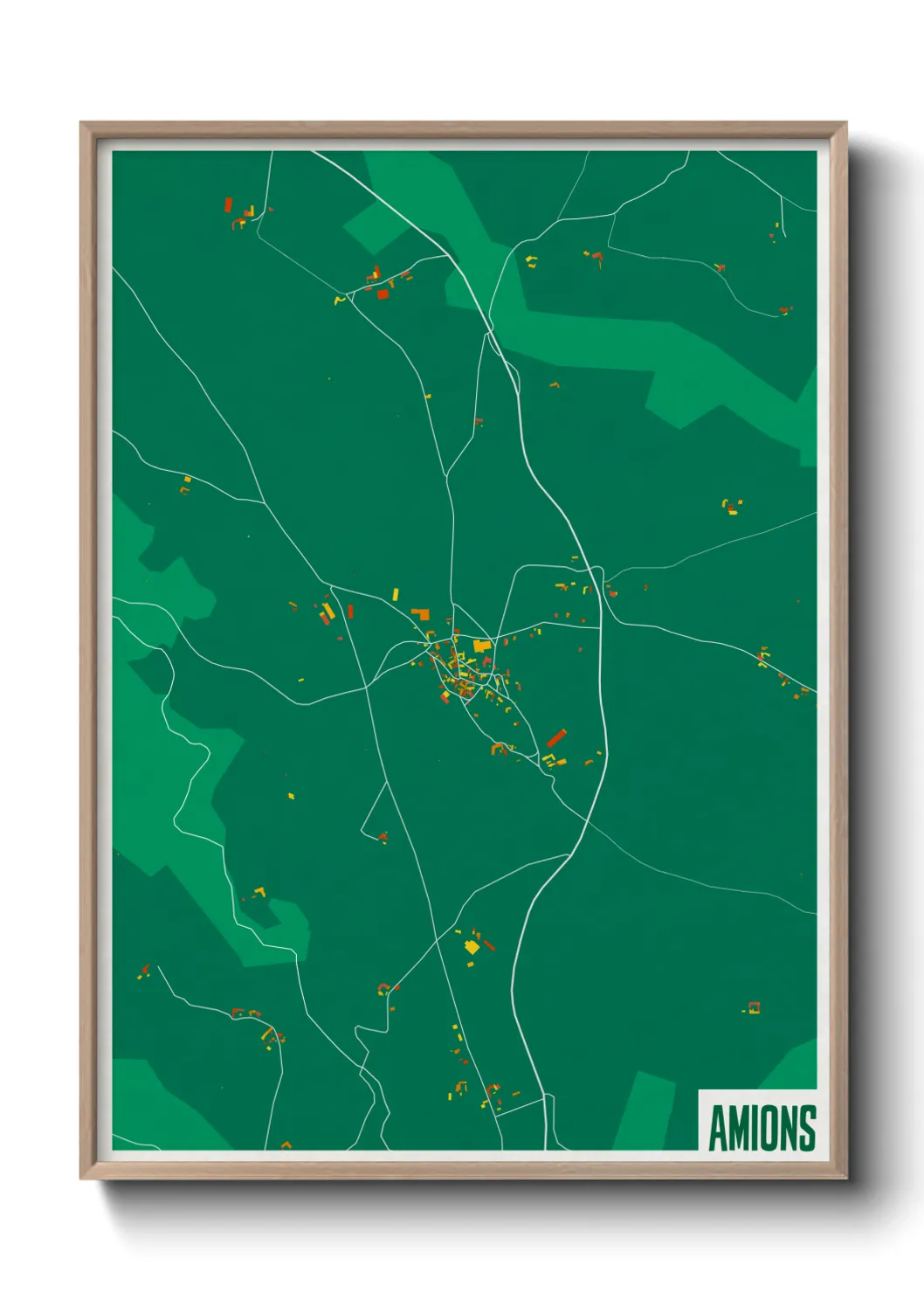 Une affiche de carte sur Amions