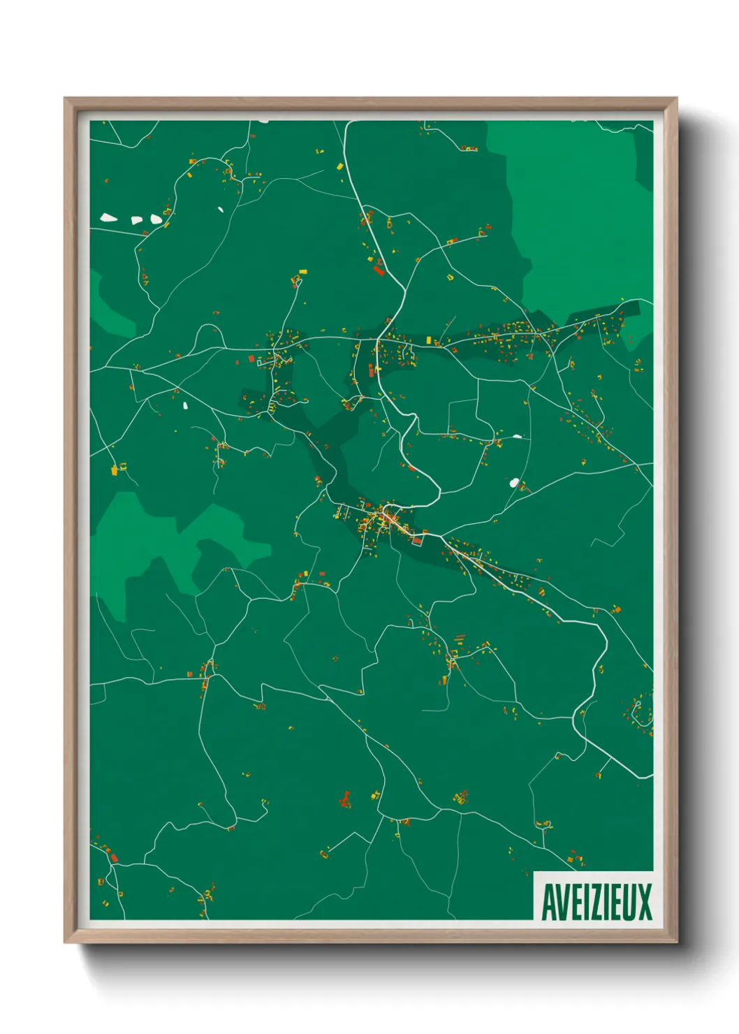 Une affiche de carte sur Aveizieux