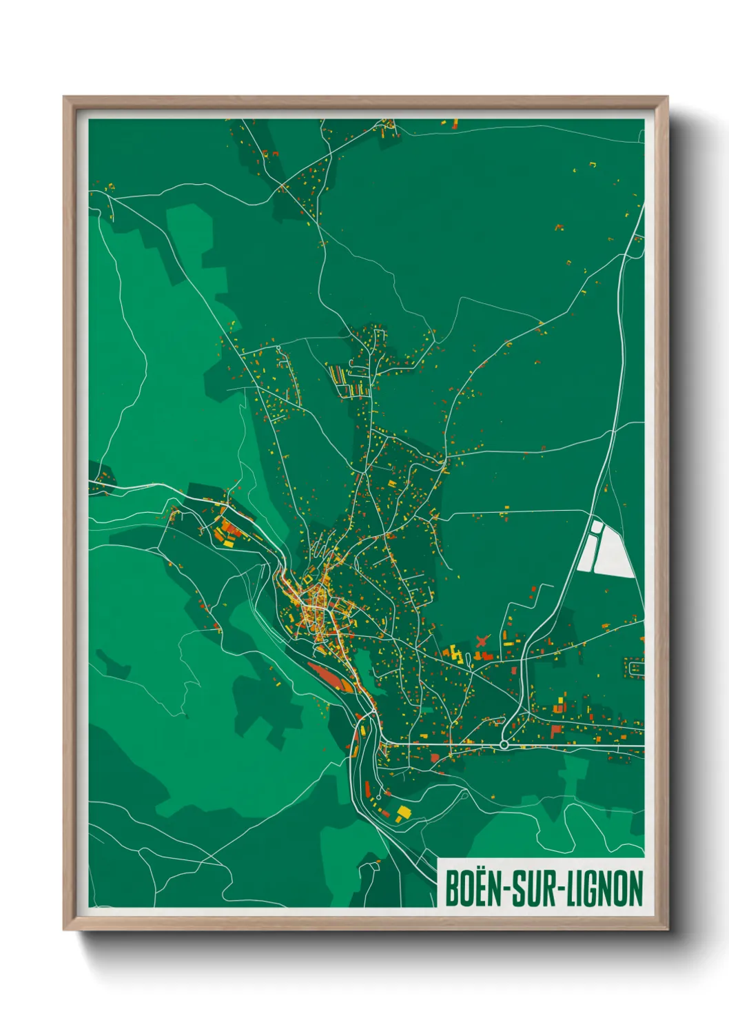 Une affiche de carte sur Boën-sur-Lignon