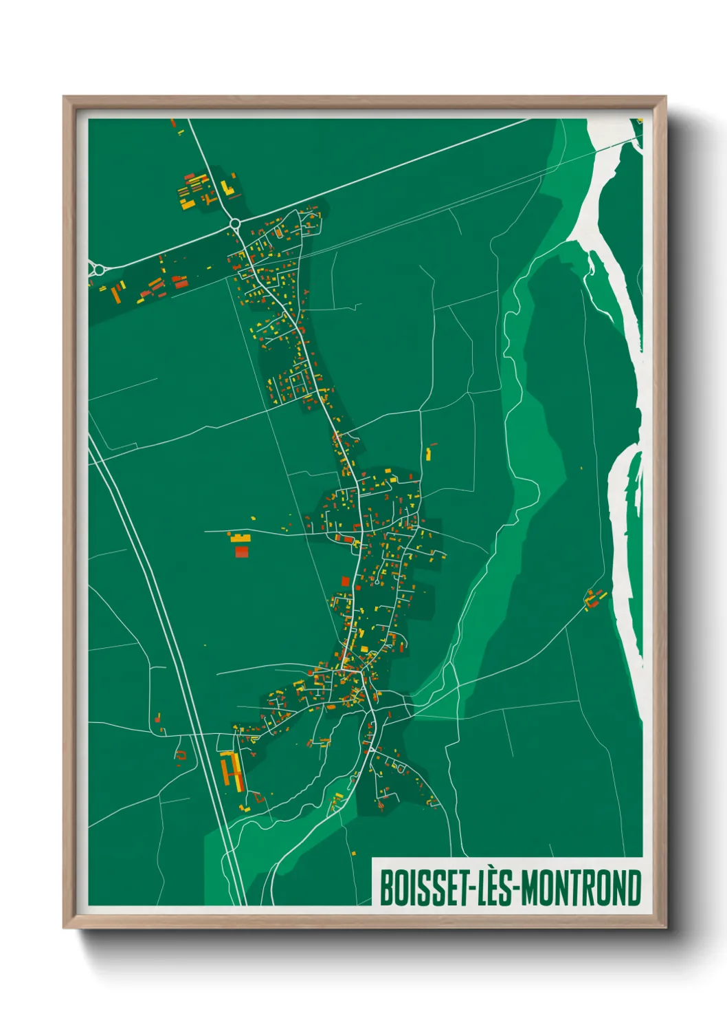 Une affiche de carte sur Boisset-lès-Montrond