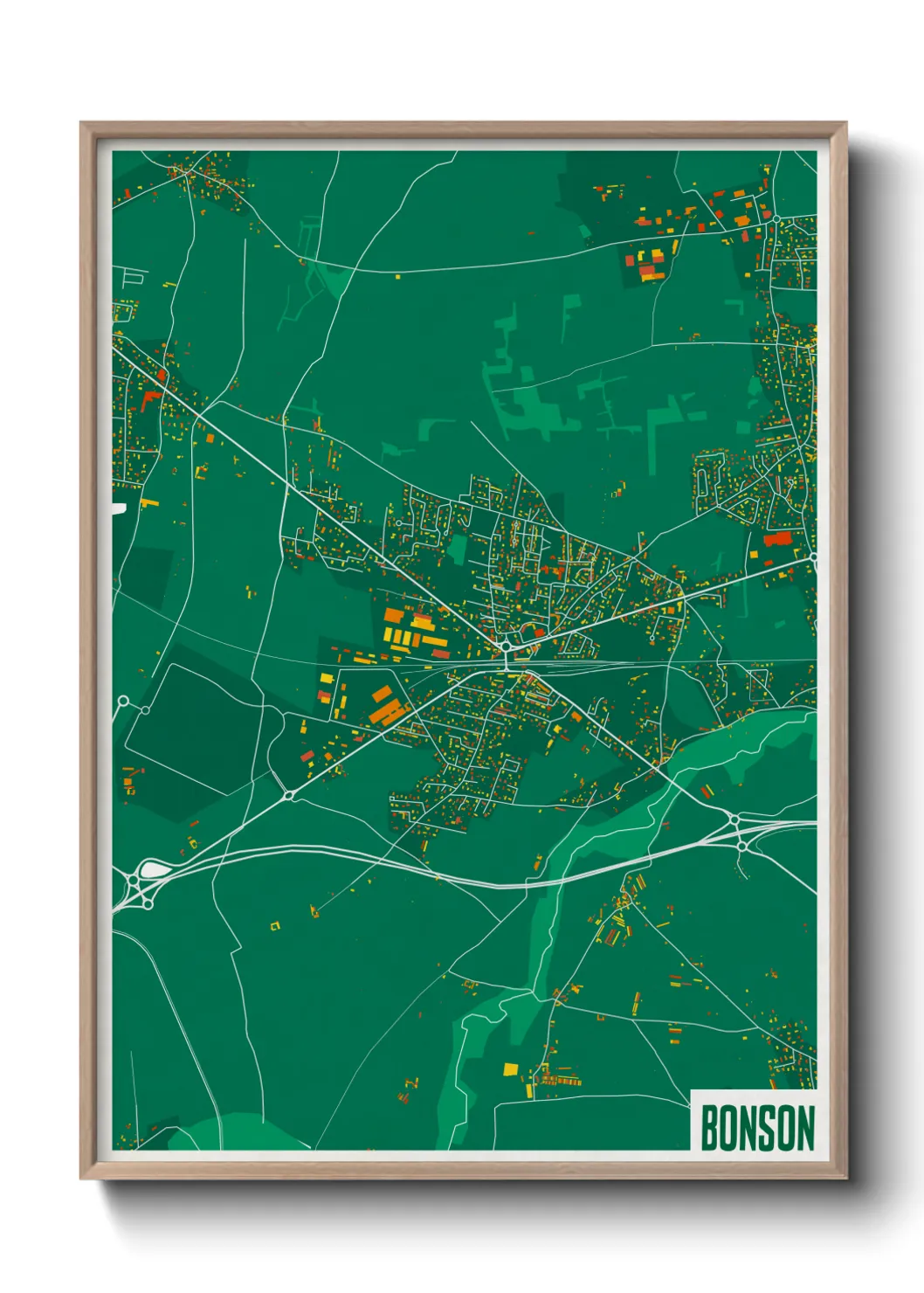 Une affiche de carte sur Bonson