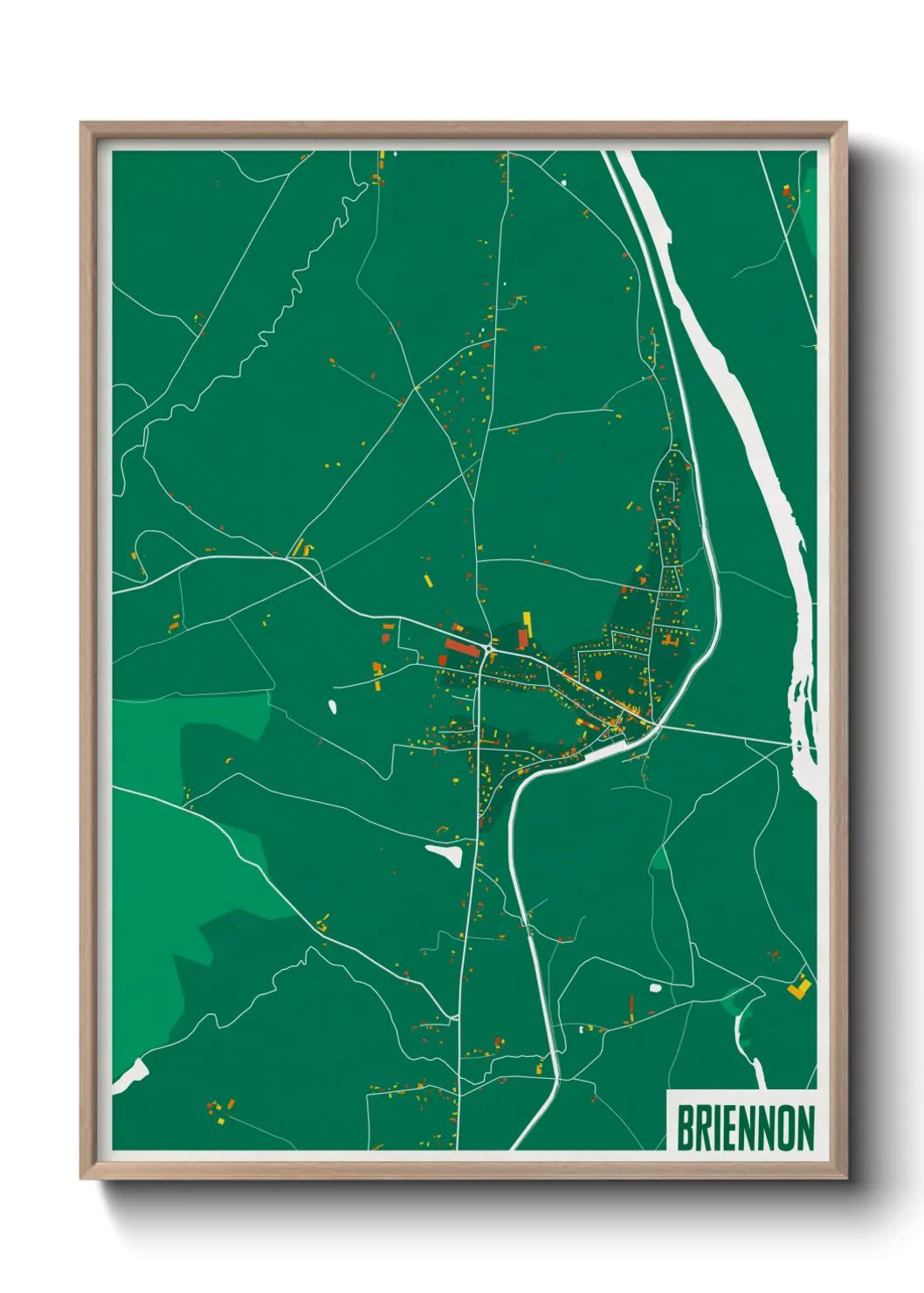 Une affiche de carte sur Briennon