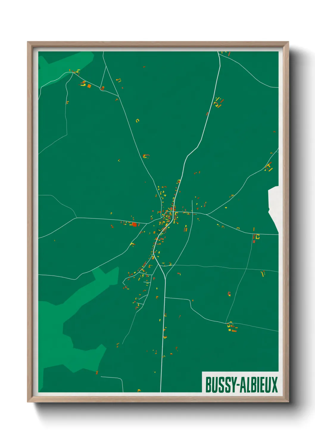 Une affiche de carte sur Bussy-Albieux