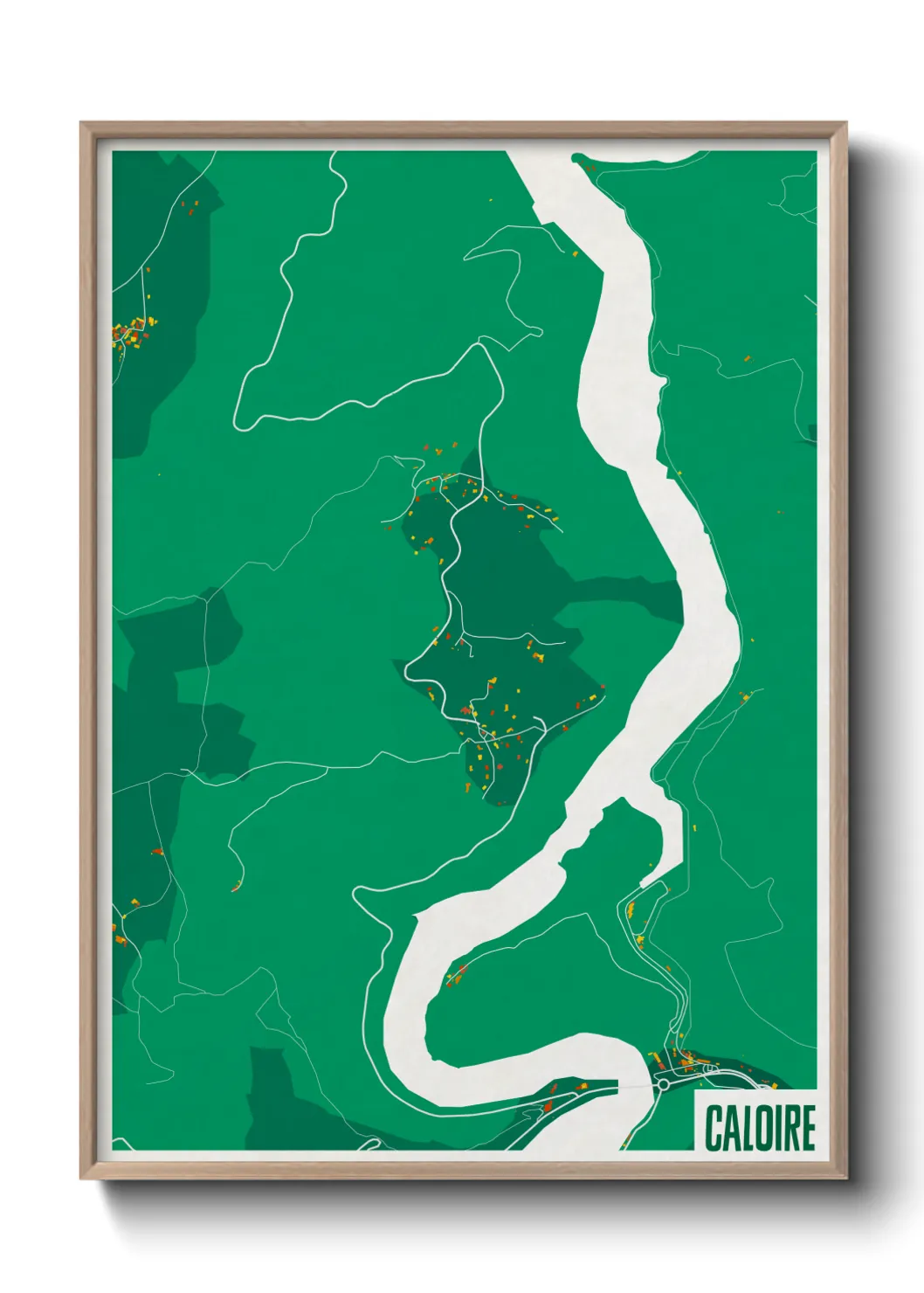 Une affiche de carte sur Caloire