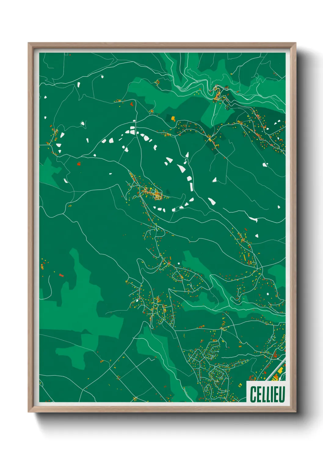 Une affiche de carte sur Cellieu