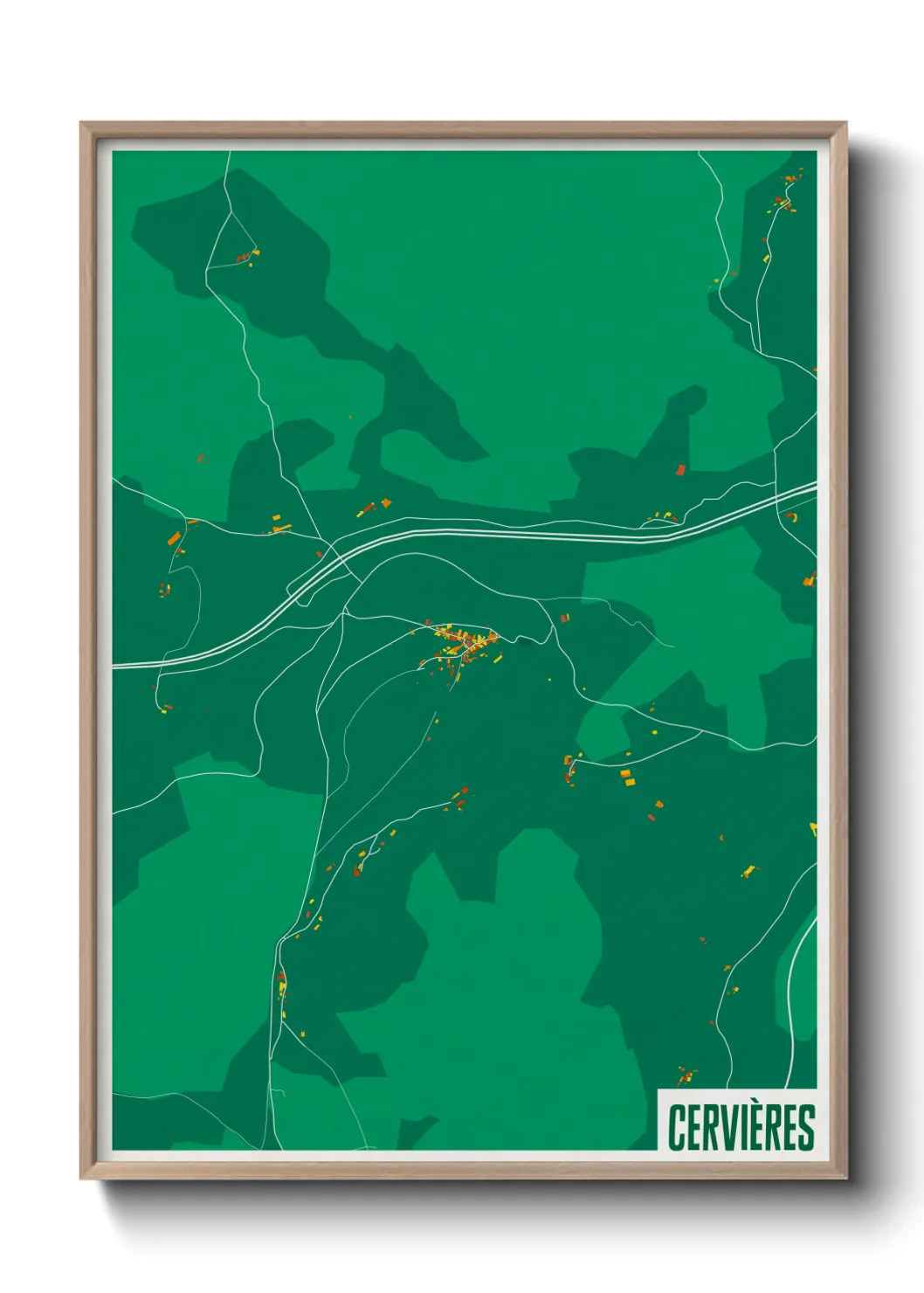 Une affiche de carte sur Cervières