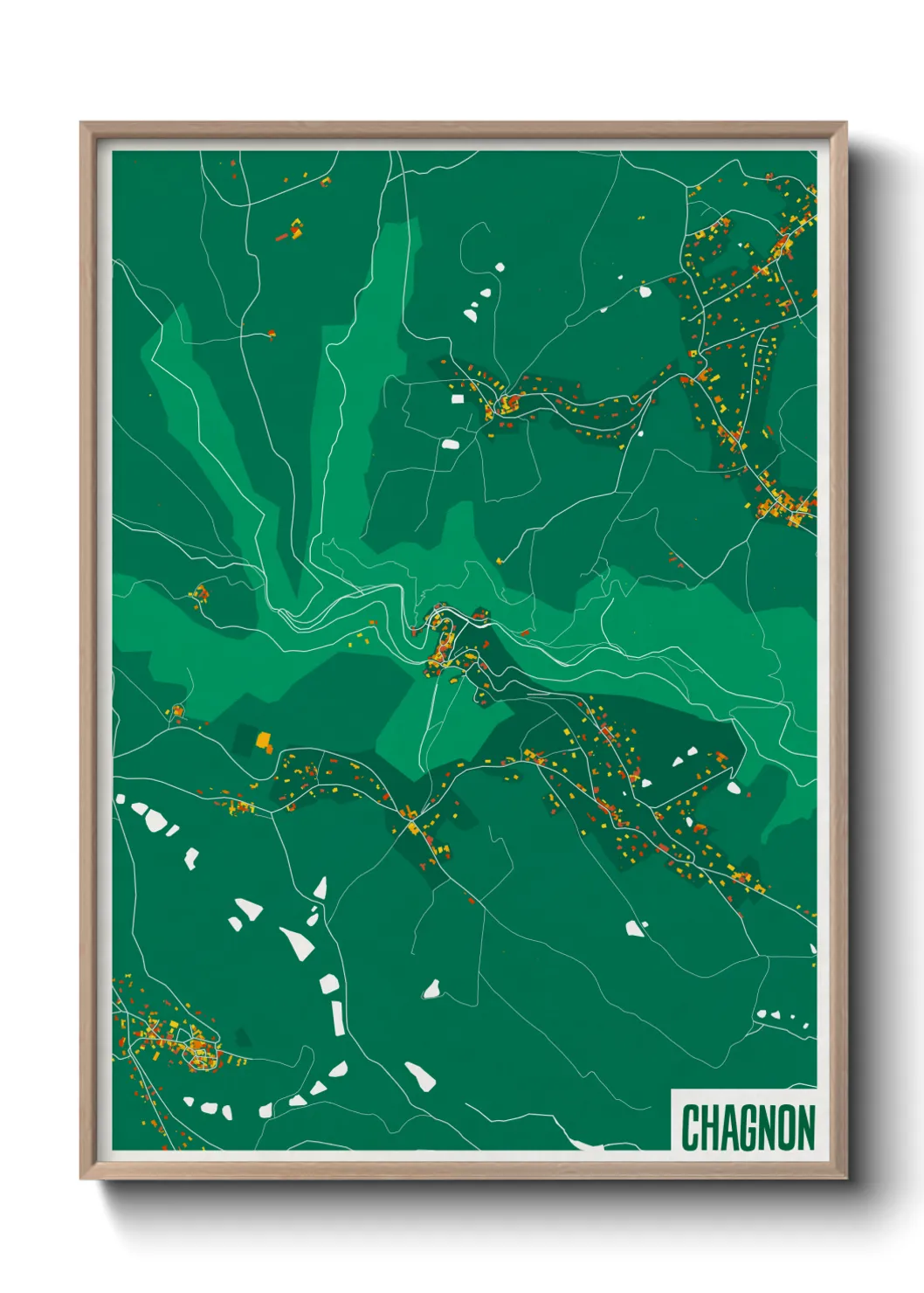 Une affiche de carte sur Chagnon