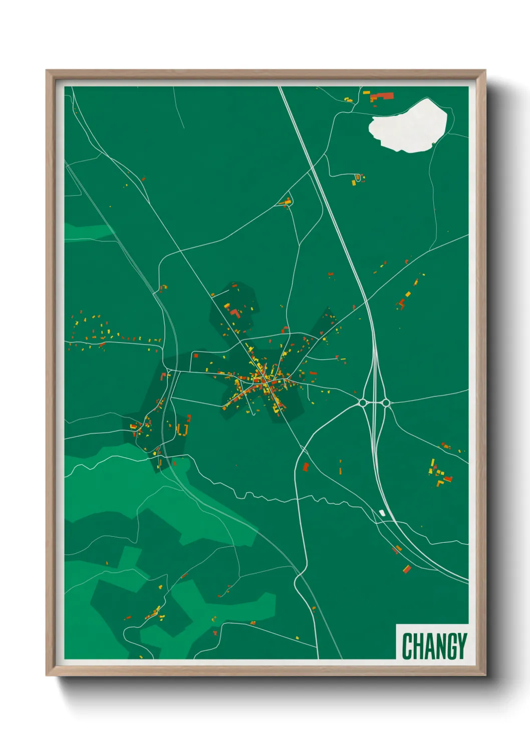 Une affiche de carte sur Changy