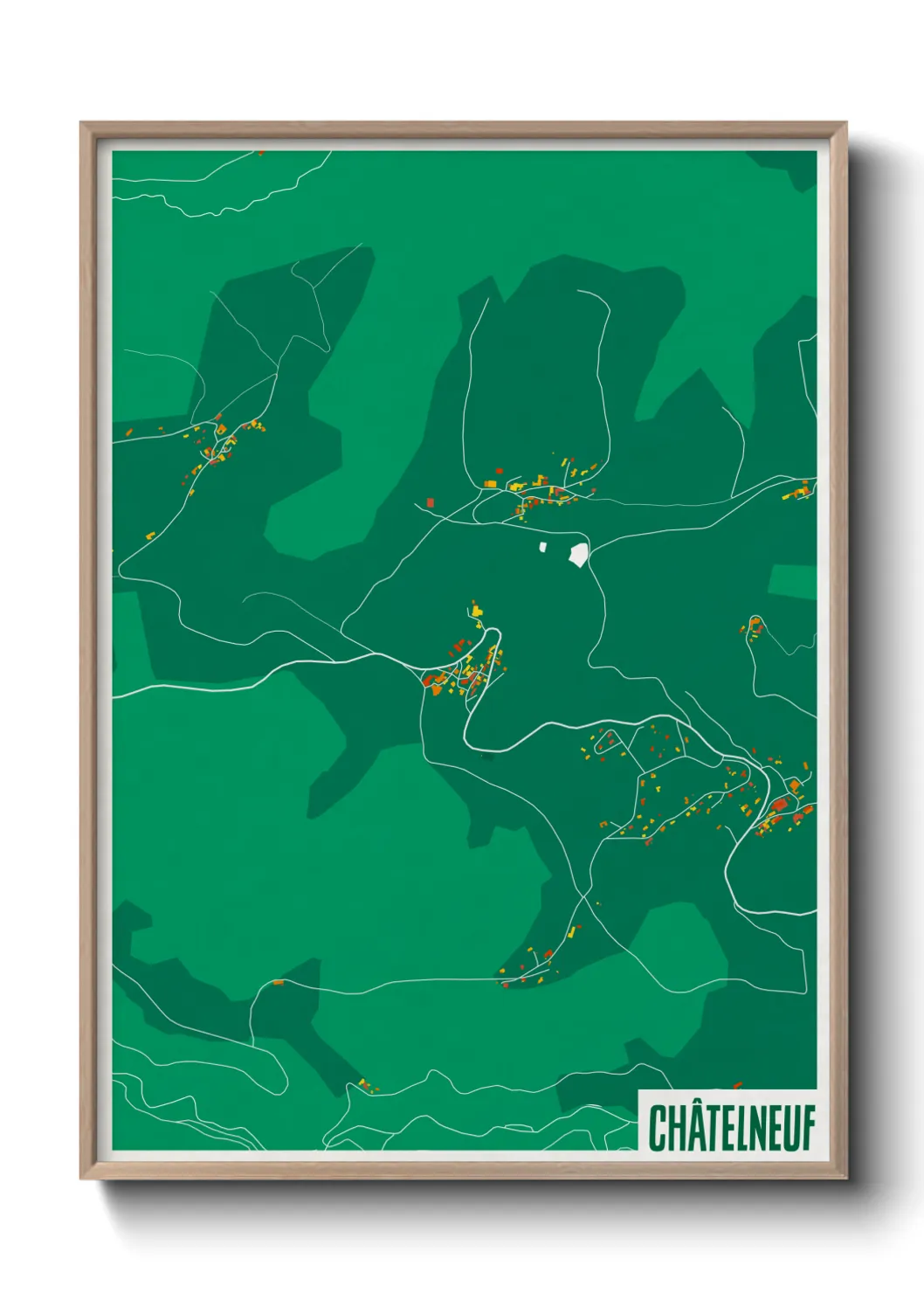 Une affiche de carte sur Châtelneuf