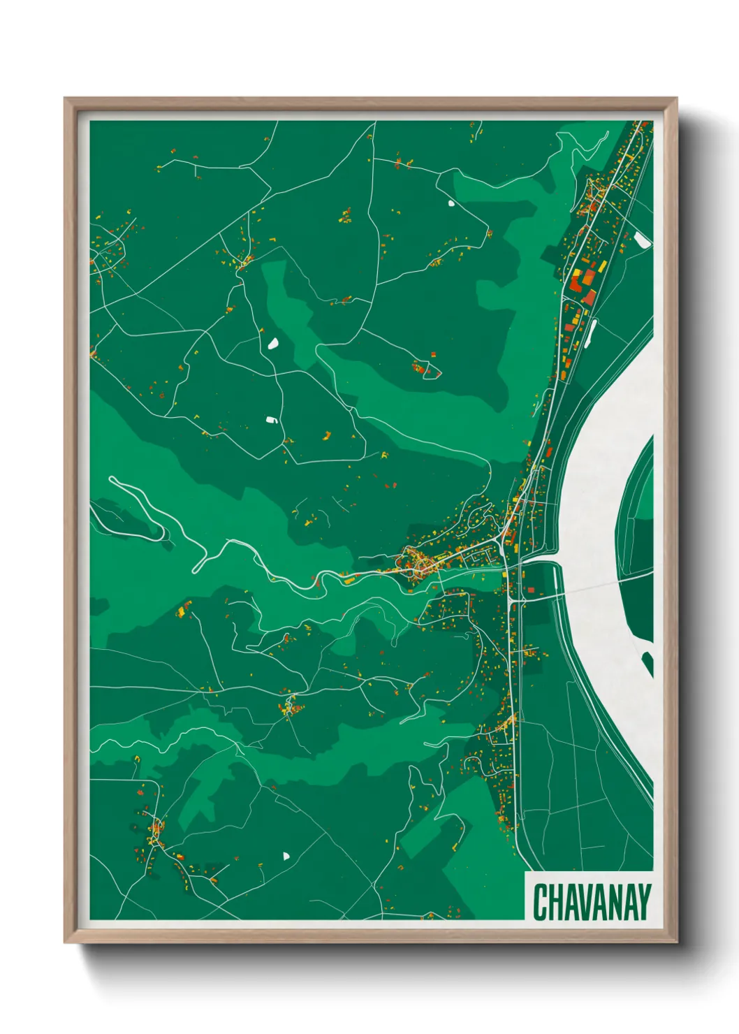 Une affiche de carte sur Chavanay