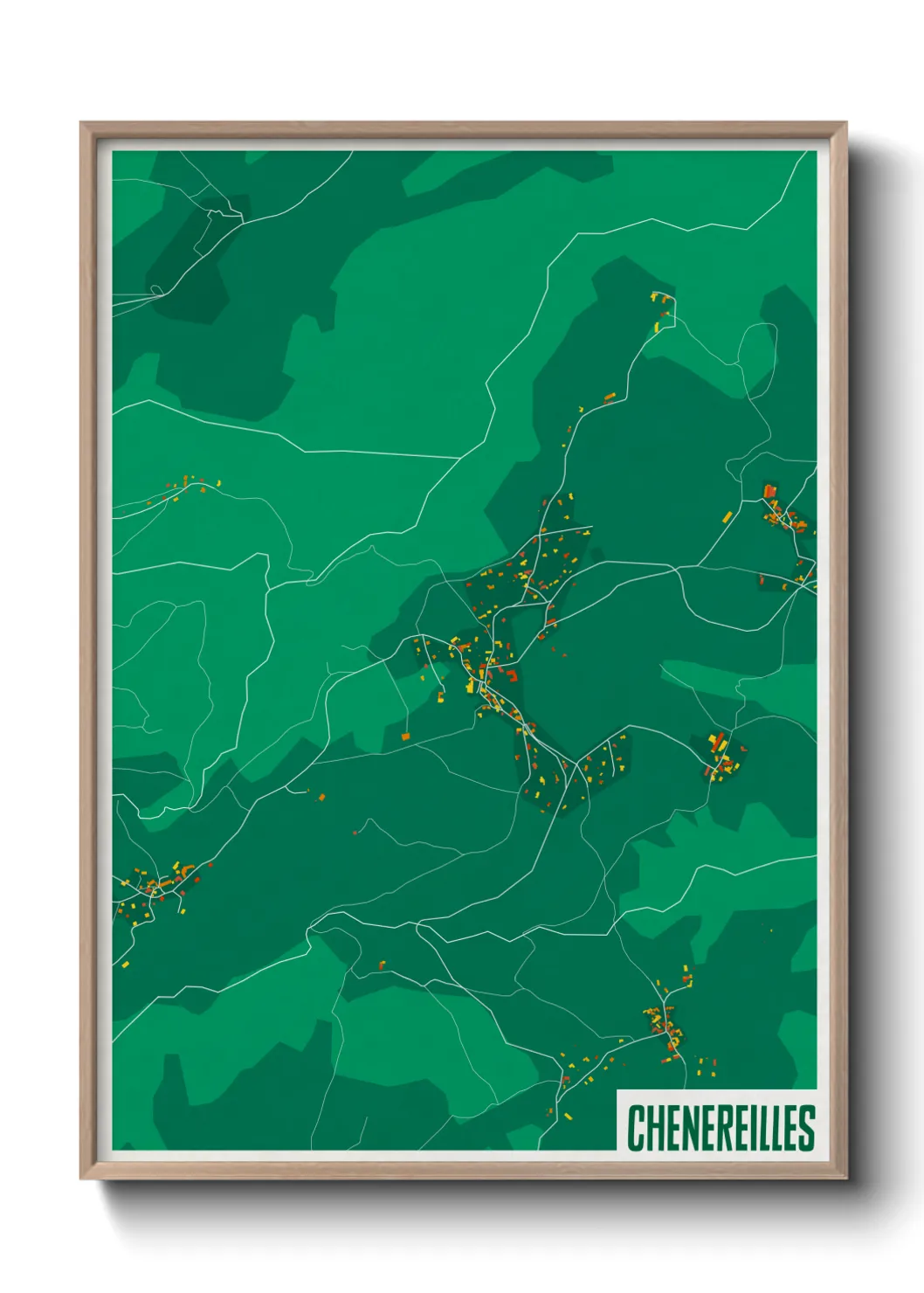 Une affiche de carte sur Chenereilles