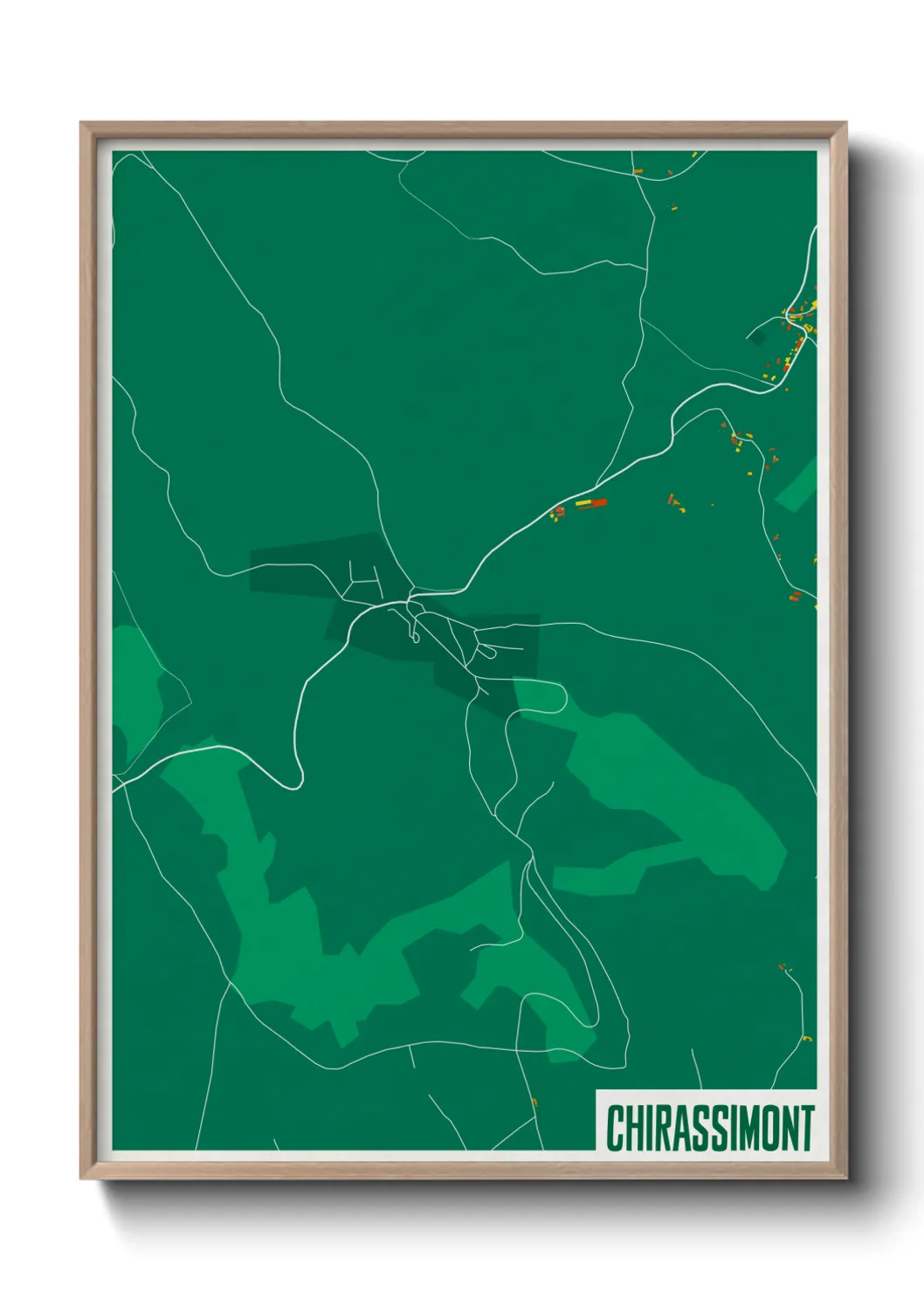 Une affiche de carte sur Chirassimont