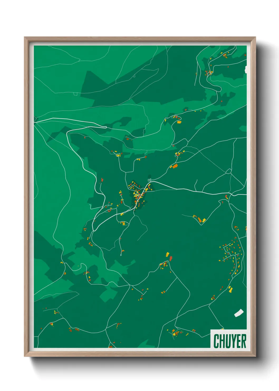 Une affiche de carte sur Chuyer