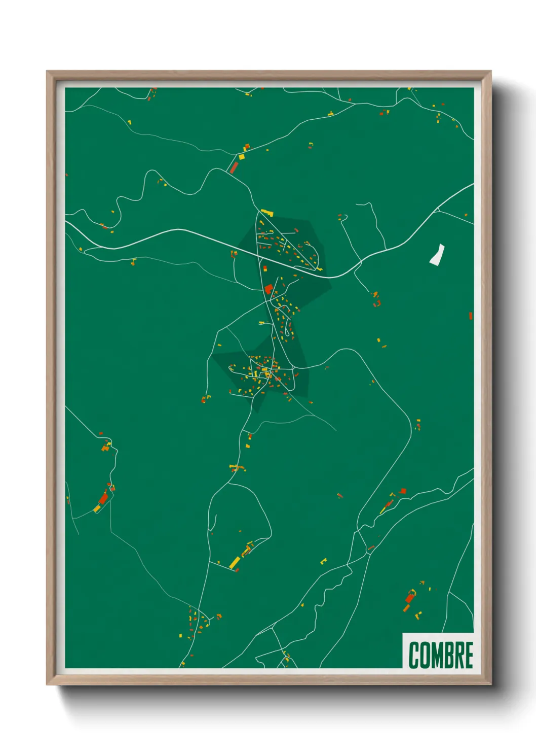 Une affiche de carte sur Combre
