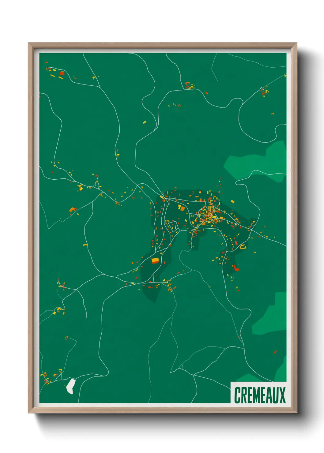 Une affiche de carte sur Cremeaux