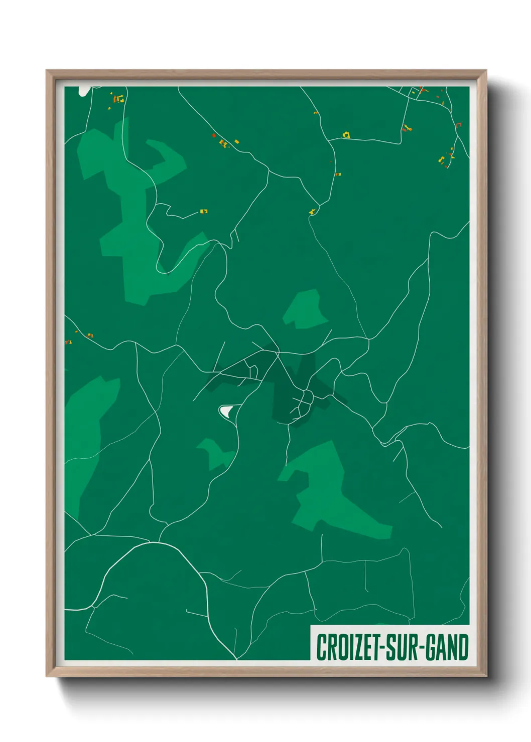 Une affiche de carte sur Croizet-sur-Gand