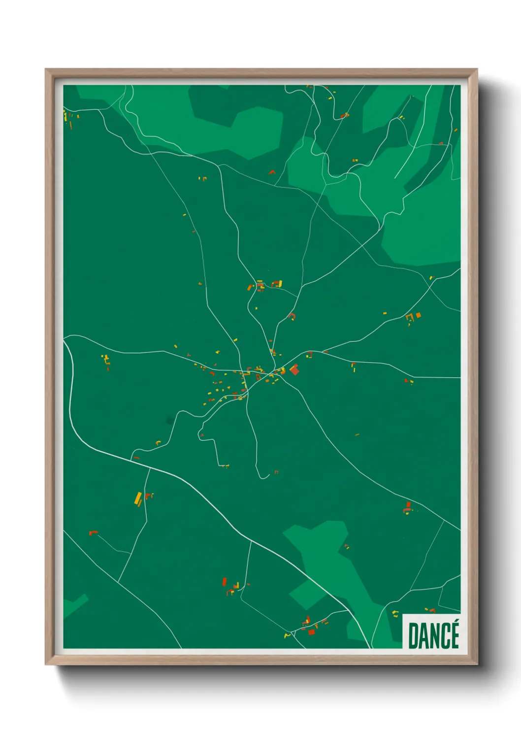 Une affiche de carte sur Dancé