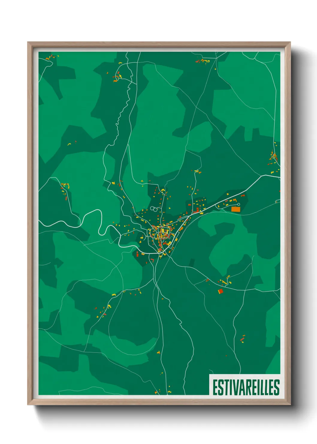 Une affiche de carte sur Estivareilles